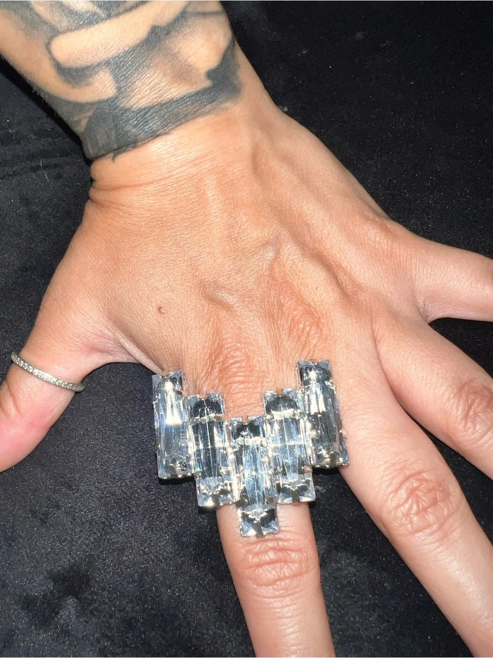Crystal Statement Cocktail Ring - Clear Crystal